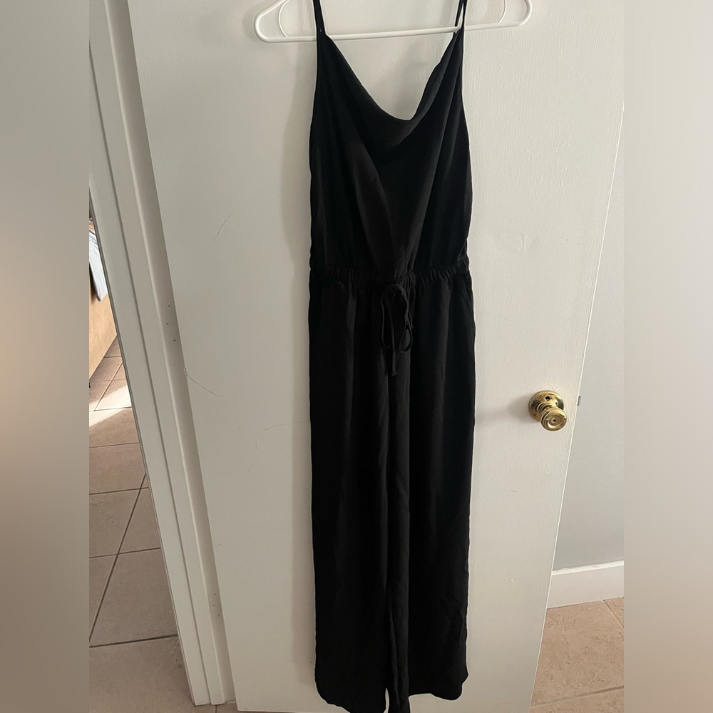 Black tie waist jumpsuit